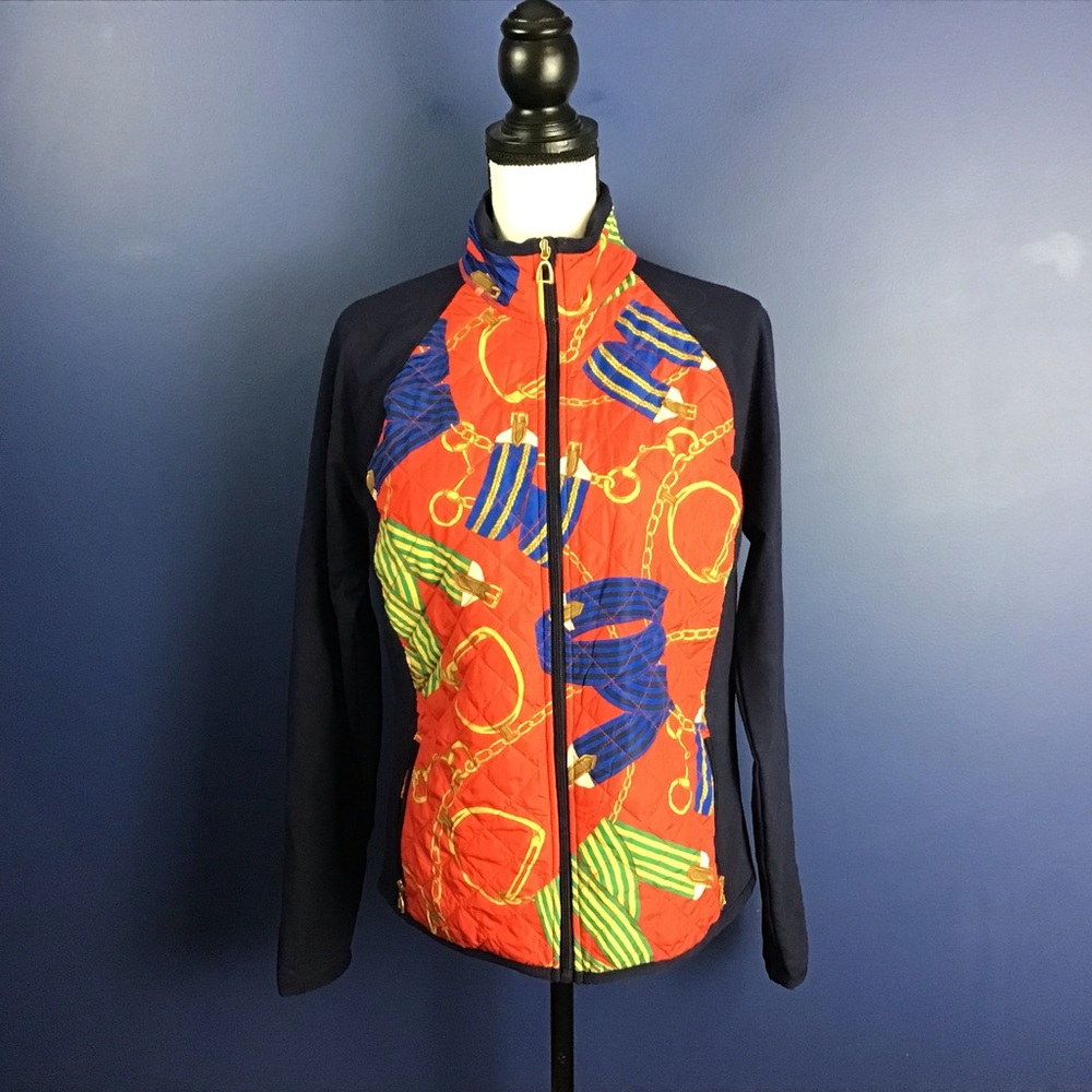 Ralph Lauren Active Horse bit Zip Quilted Jacket Equestrian